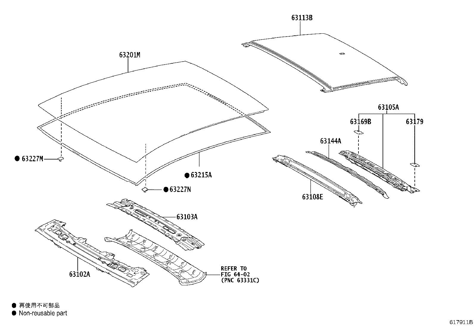 63102-30912 PANEL SUB-ASSY, WINDSHIELD HEADER product image