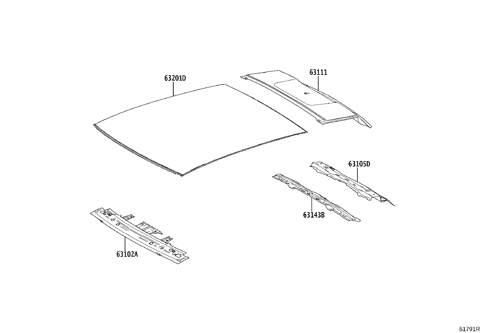 63102-F4060 PANEL SUB-ASSY, WINDSHIELD HEADER product image