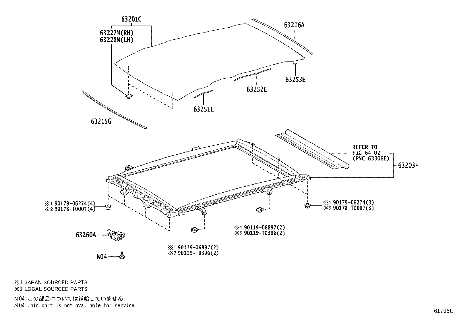 63102-0A031 PANEL SUB-ASSY, WINDSHIELD HEADER product image