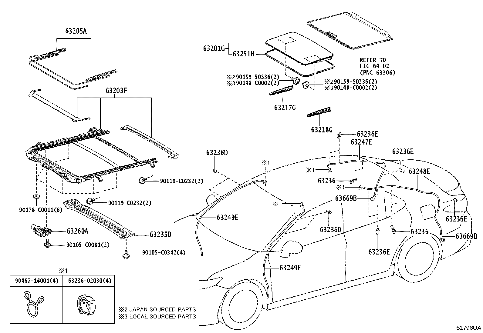 63203-06200 HOUSING SUB-ASSY, SLIDING ROOF product image