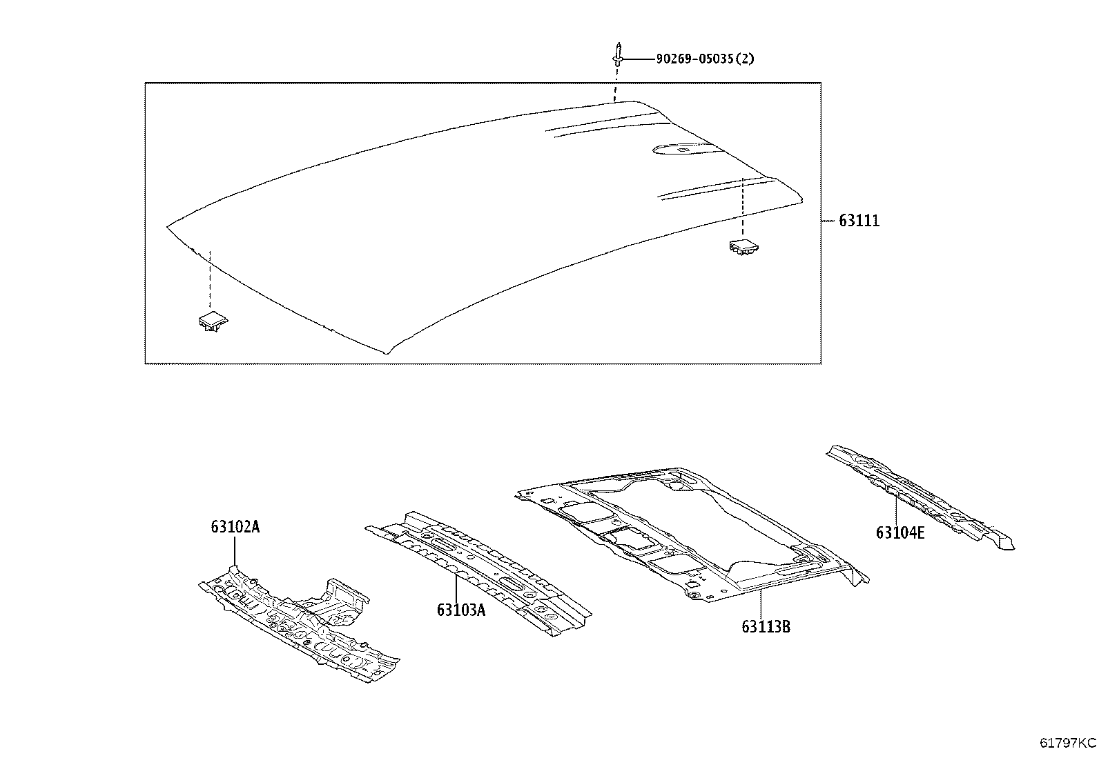 63102-46901 PANEL SUB-ASSY, WINDSHIELD HEADER product image