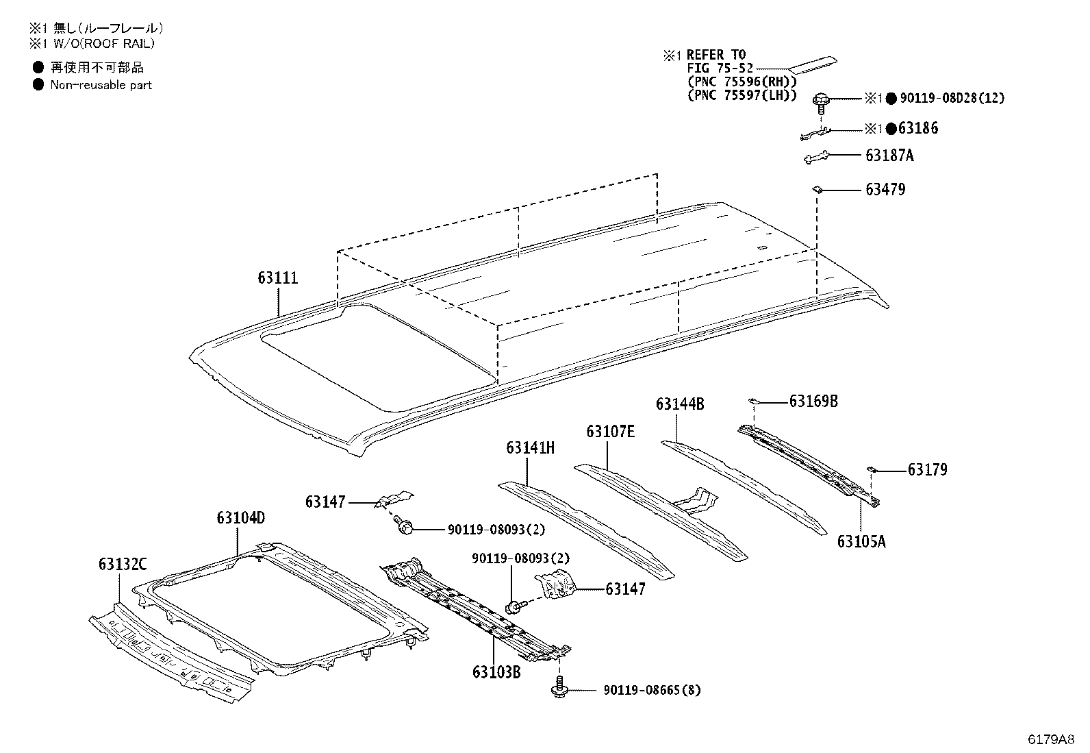 63144-60090 REINFORCEMENT, ROOF PANEL, NO.4 product image