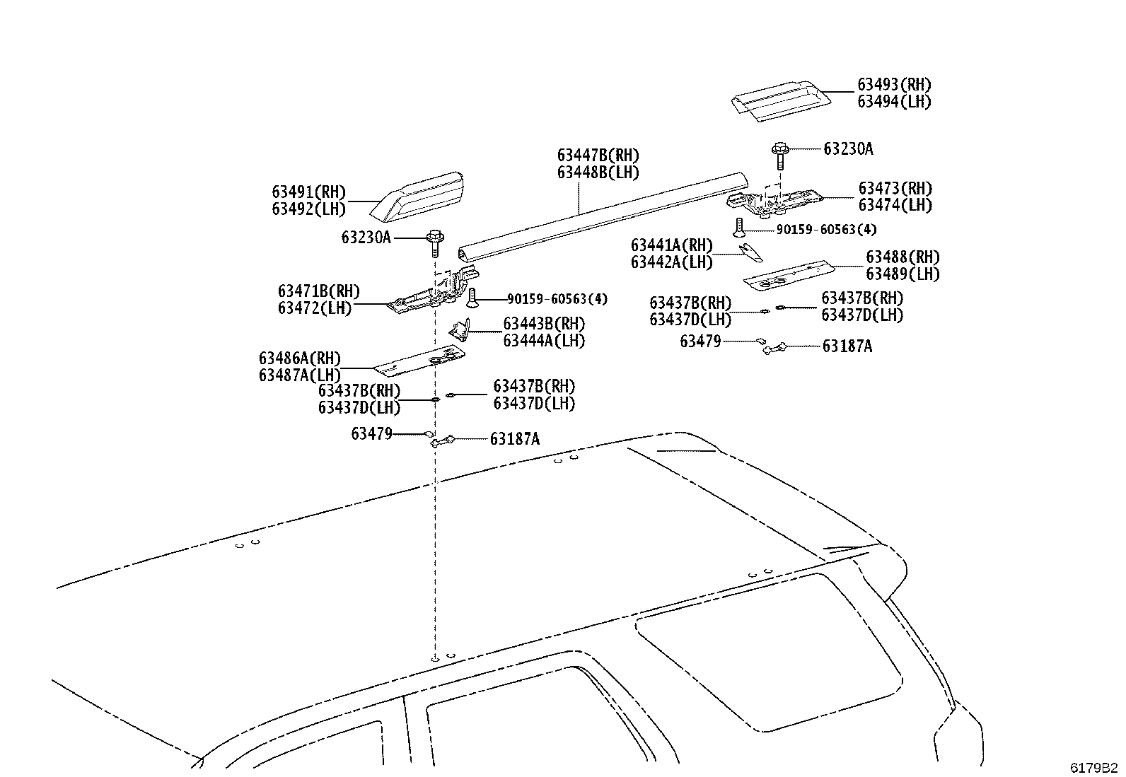 63117-35010 PANEL, ROOF, REAR RH product image