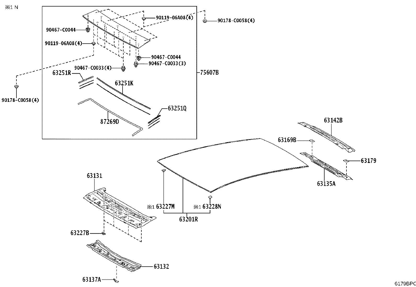 63132-03030 PANEL, WINDSHIELD HEADER, INNER product image