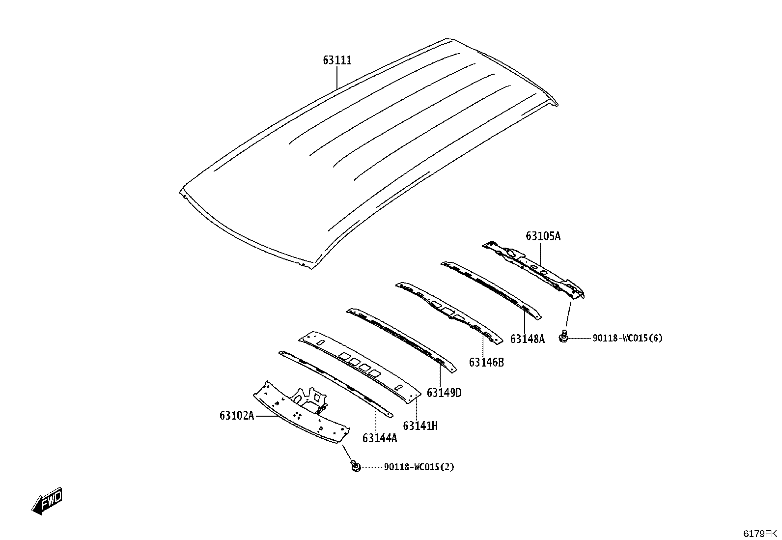 63102-WC006 PANEL SUB-ASSY, WINDSHIELD HEADER product image