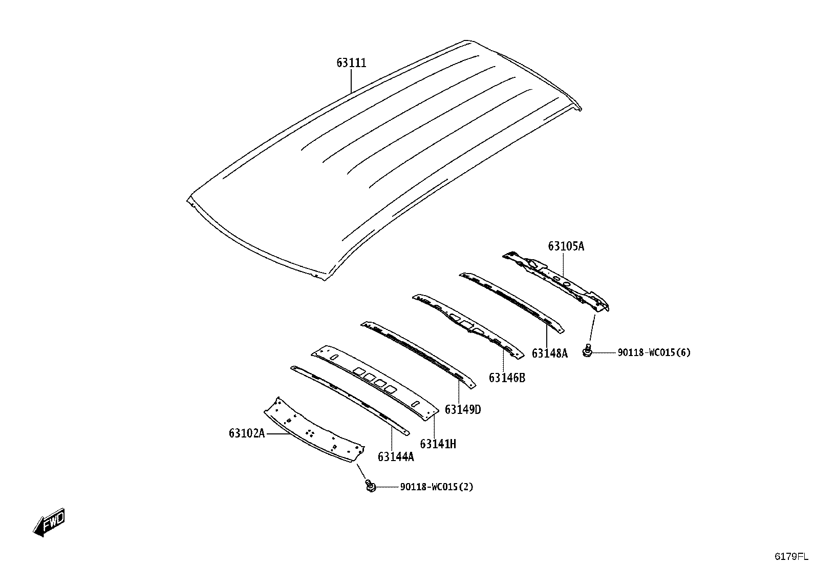 63102-WC006 PANEL SUB-ASSY, WINDSHIELD HEADER product image