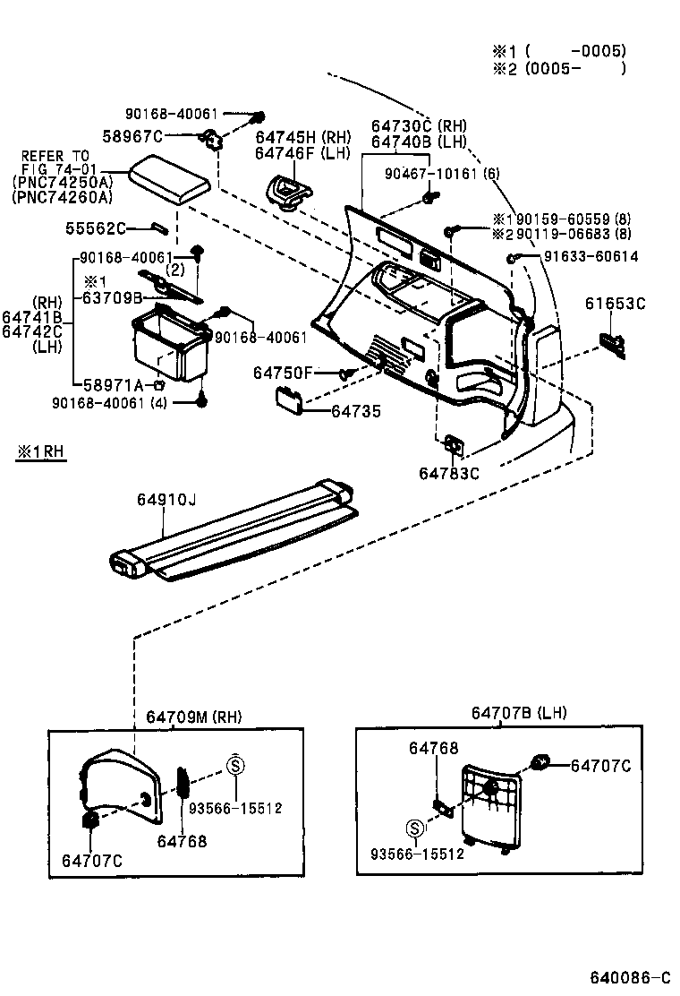 61653-44010 BRACKET, DECK SIDE TRIM, RH product image