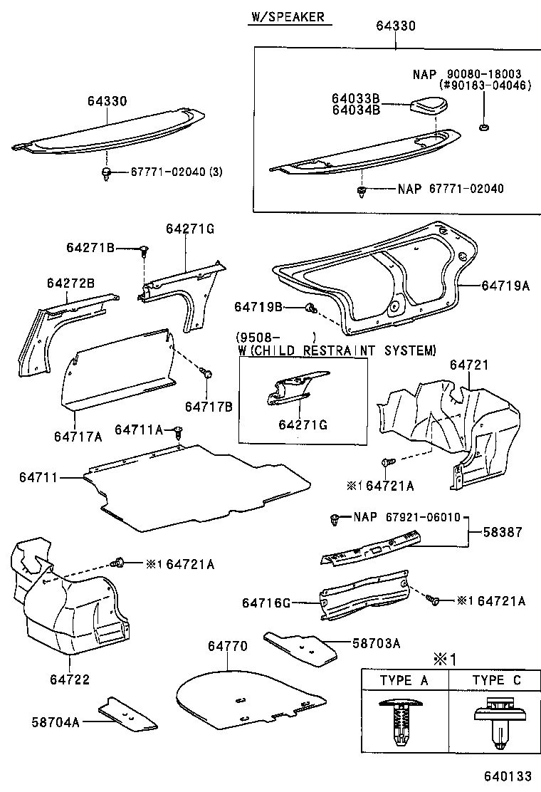 58703-02020 COVER SUB-ASSY, LUGGAGE COMPARTMENT SIDE, RH product image