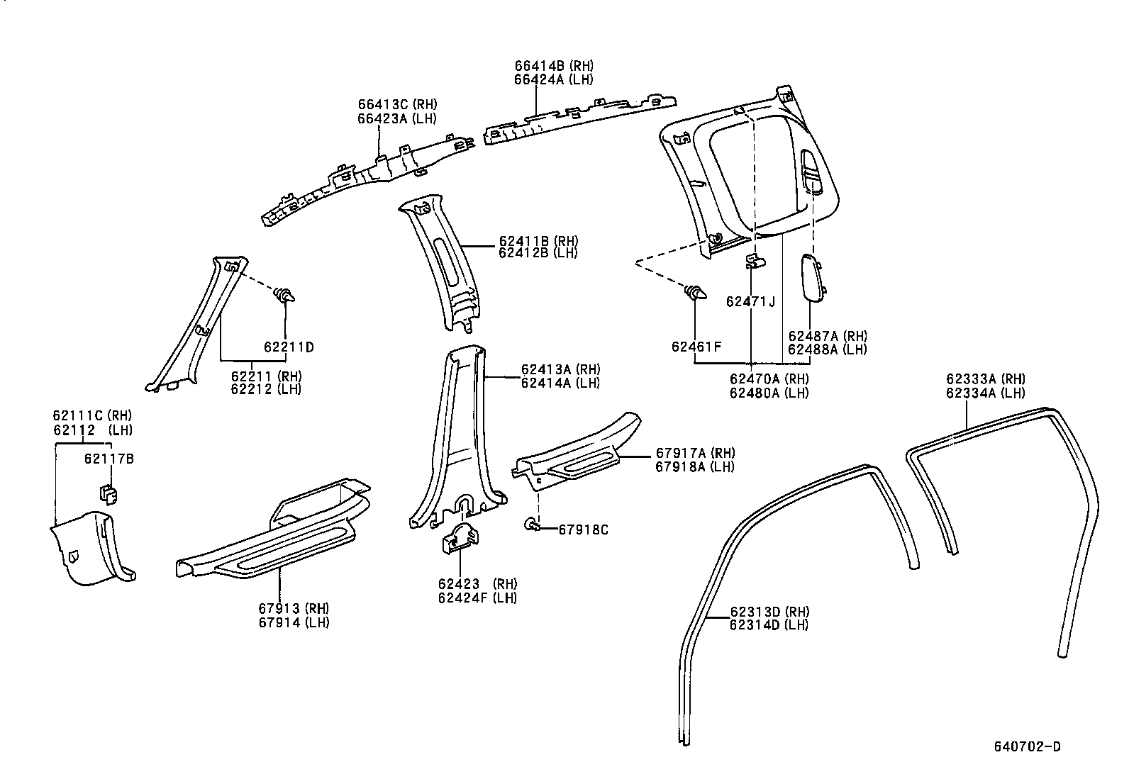 90468-05084 CLIP (FOR ROOF SIDE GARNISH) product image