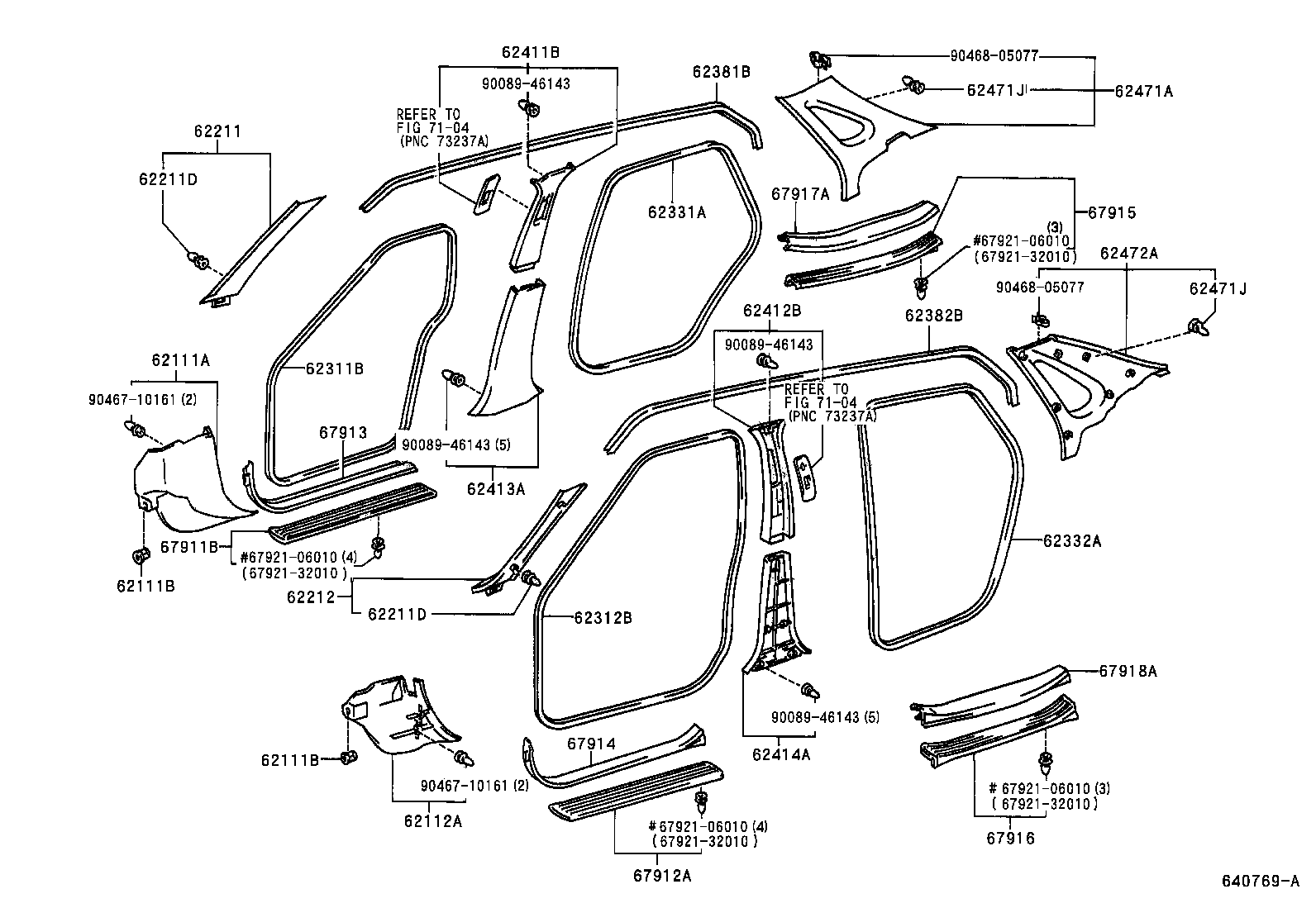 90089-46143 CLIP (FOR ROOF SIDE GARNISH) product image