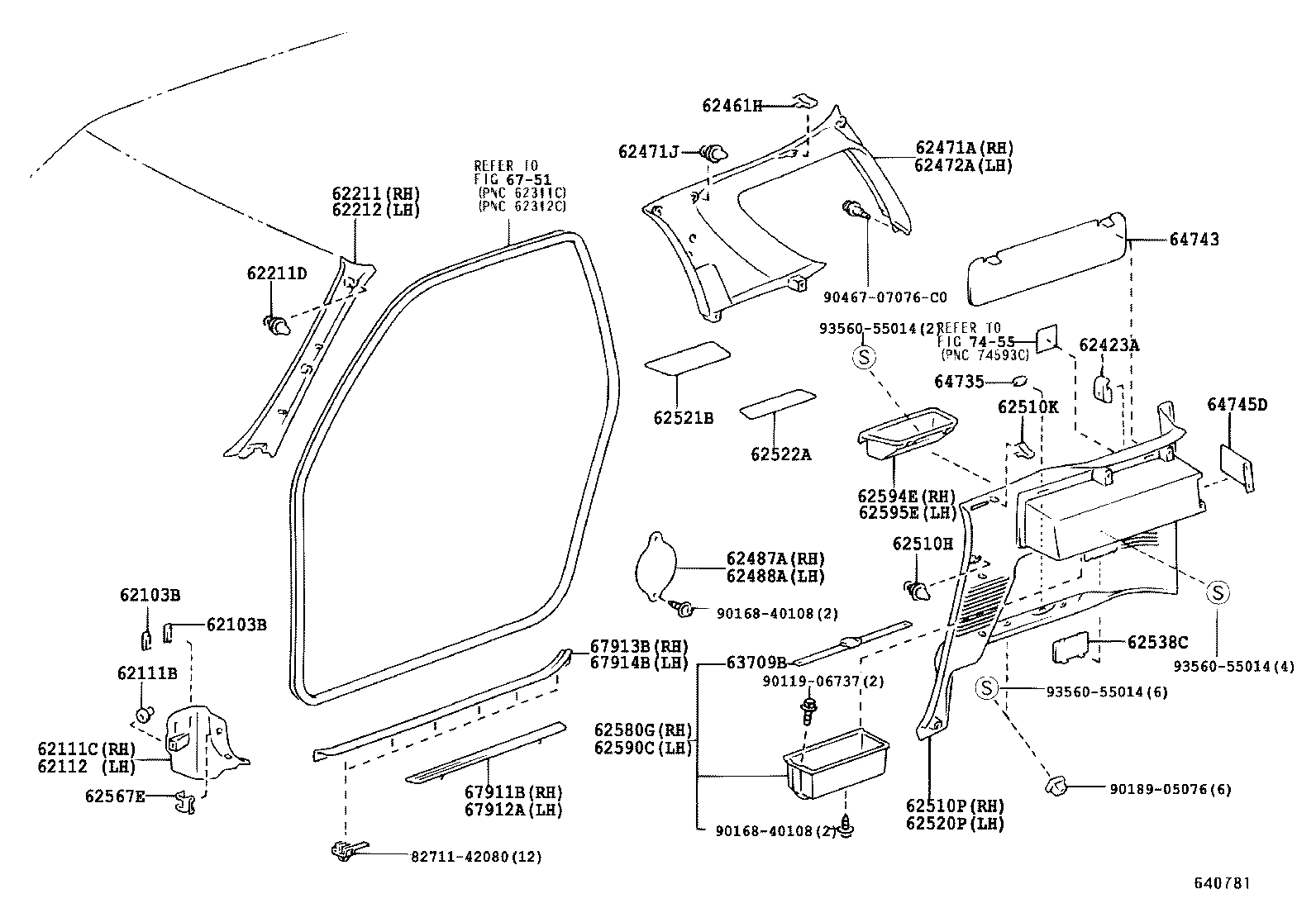 62170-42010 AIR BAG ASSY, CURTAIN SHIELD, RH product image