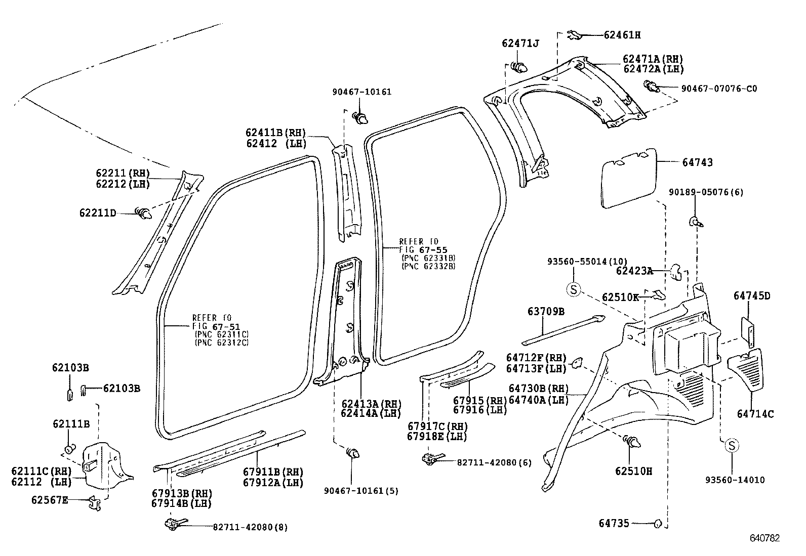 62170-42010 AIR BAG ASSY, CURTAIN SHIELD, RH product image