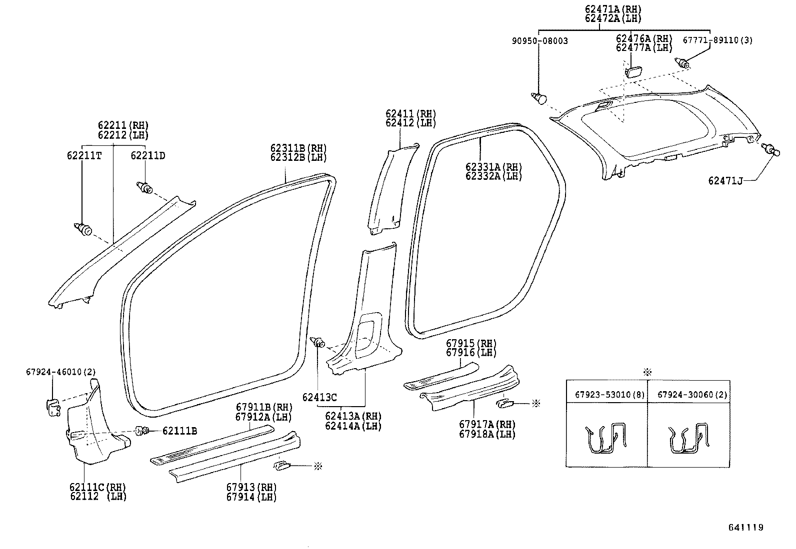 62170-02010 AIR BAG ASSY, CURTAIN SHIELD, RH product image