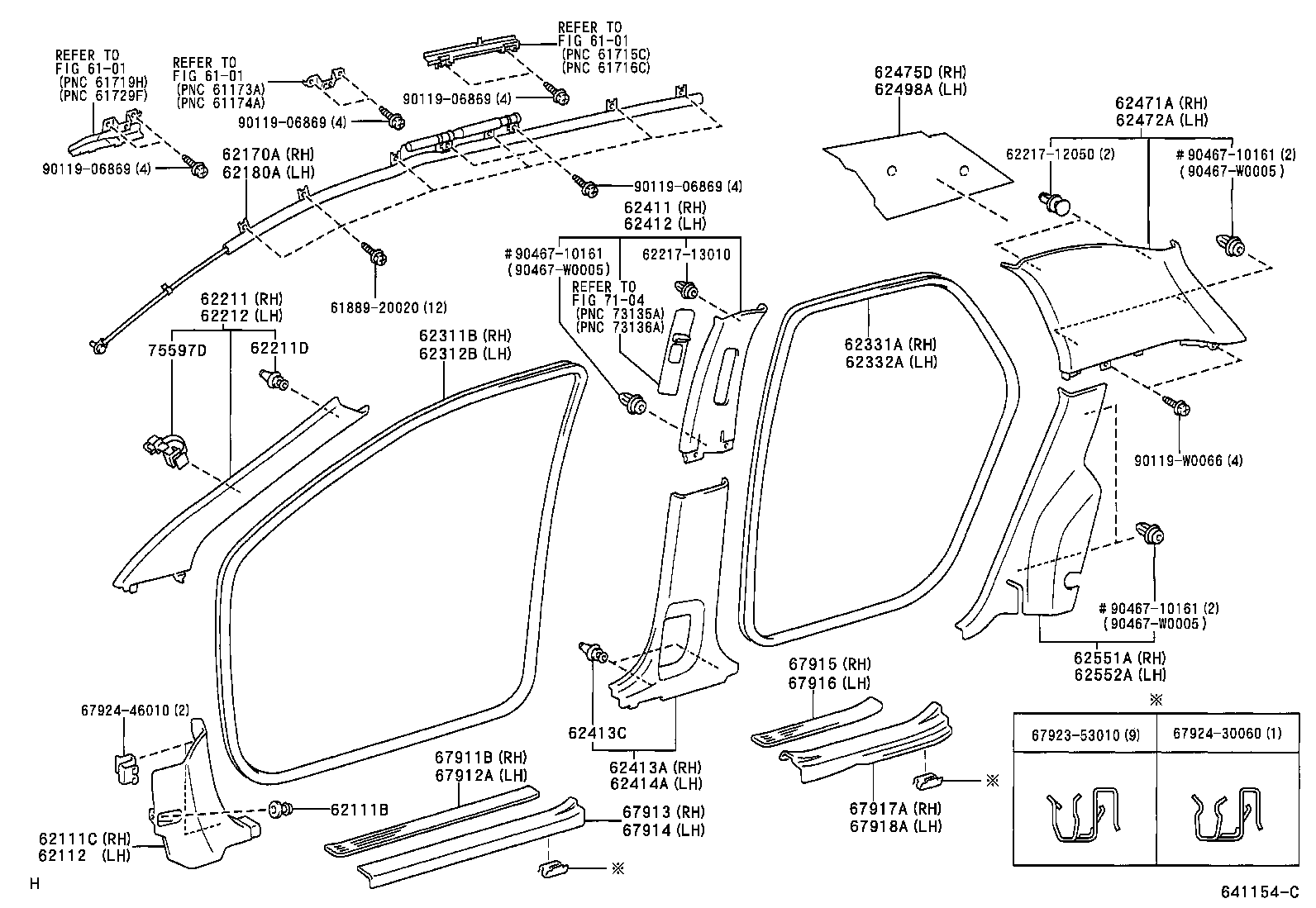 62170-02020 AIR BAG ASSY, CURTAIN SHIELD, RH product image