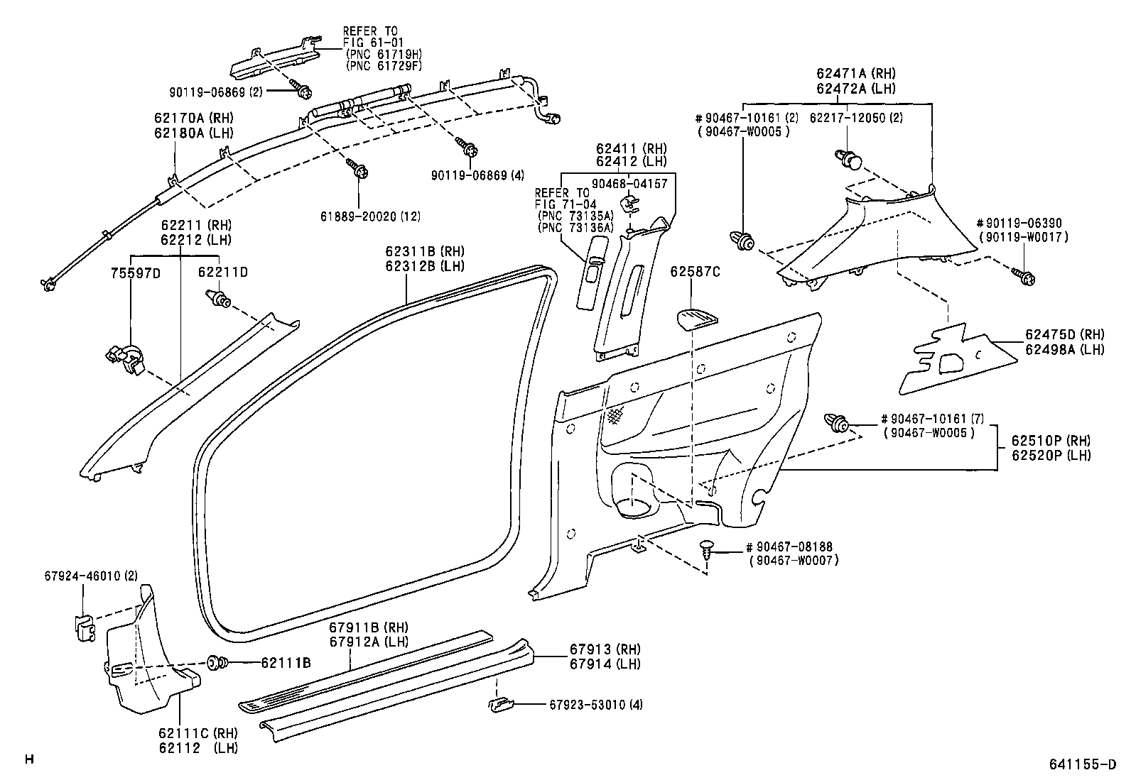 62170-02020 AIR BAG ASSY, CURTAIN SHIELD, RH product image