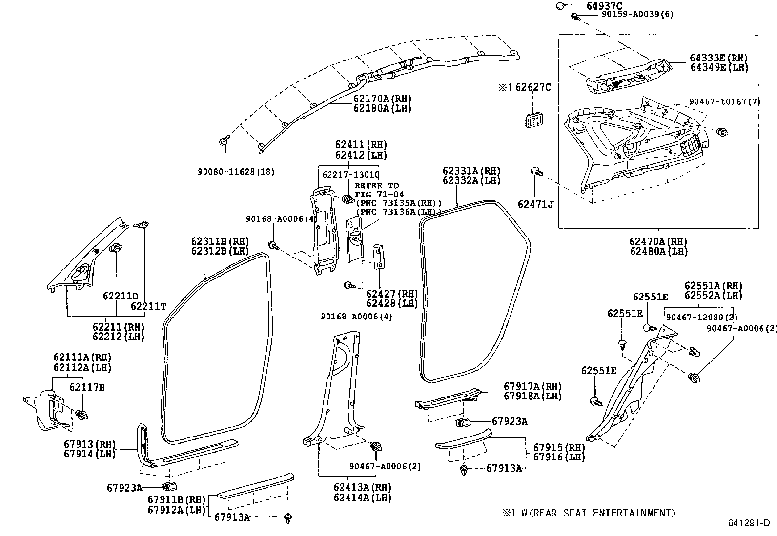 62170-0E010 AIR BAG ASSY, CURTAIN SHIELD, RH product image