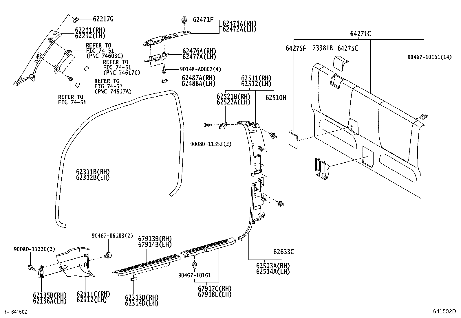 62170-04040 AIR BAG ASSY, CURTAIN SHIELD, RH product image