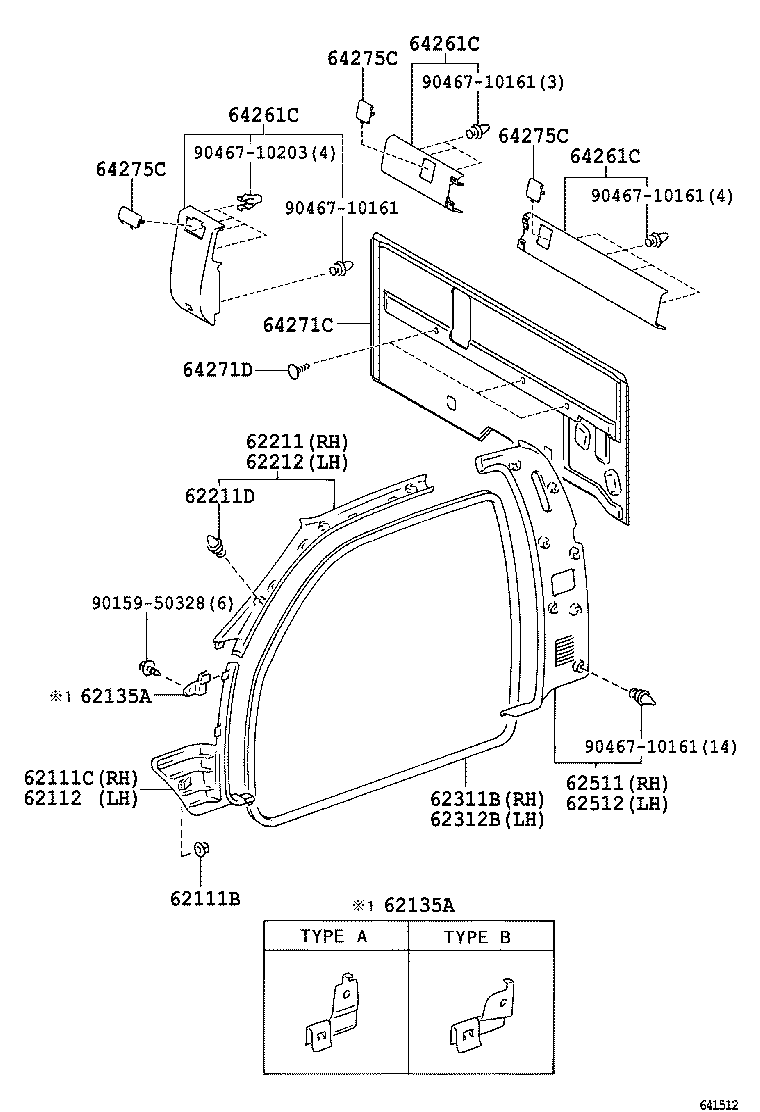 62170-0C030 AIR BAG ASSY, CURTAIN SHIELD, RH product image