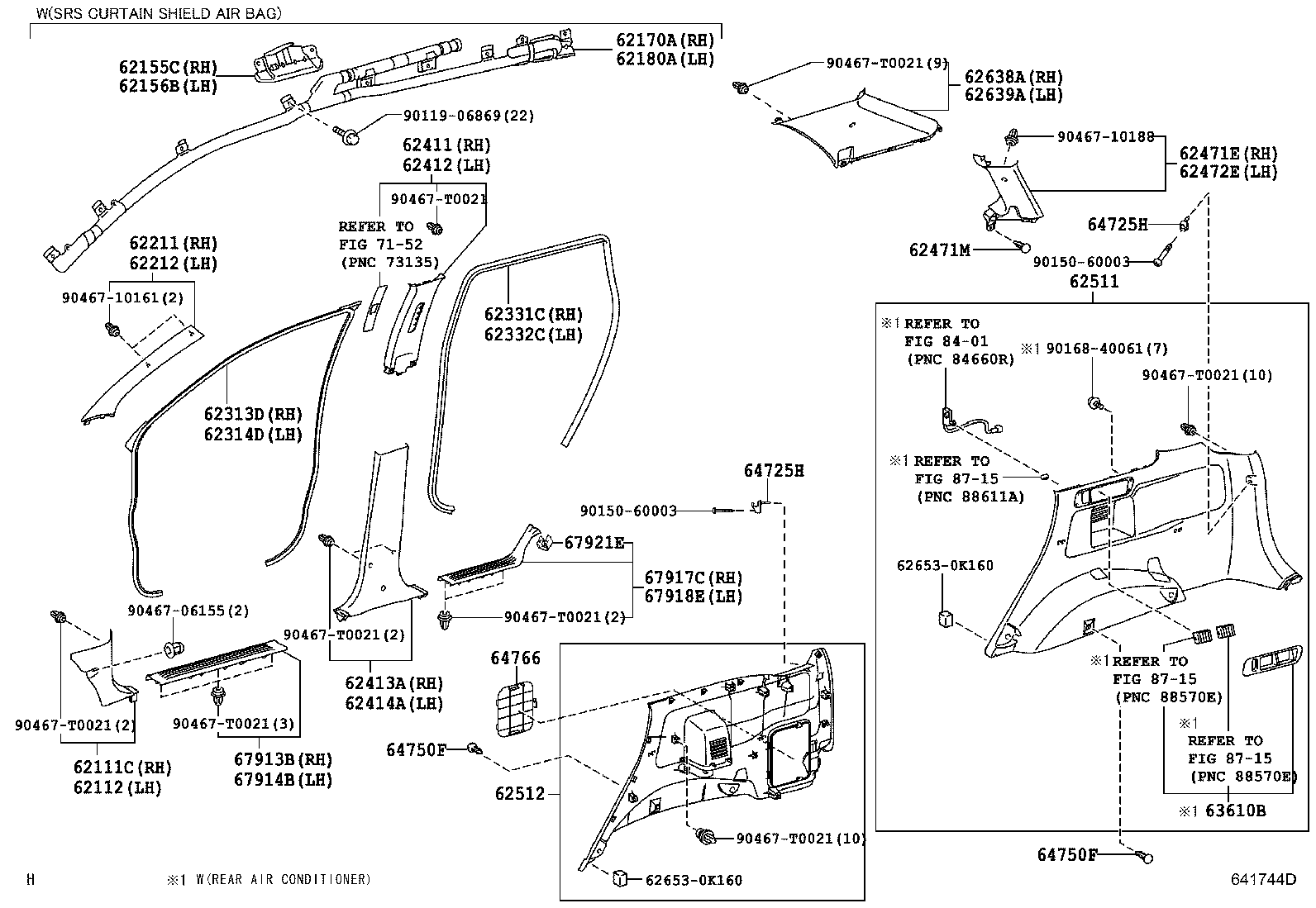 62170-0K020 AIR BAG ASSY, CURTAIN SHIELD, RH product image
