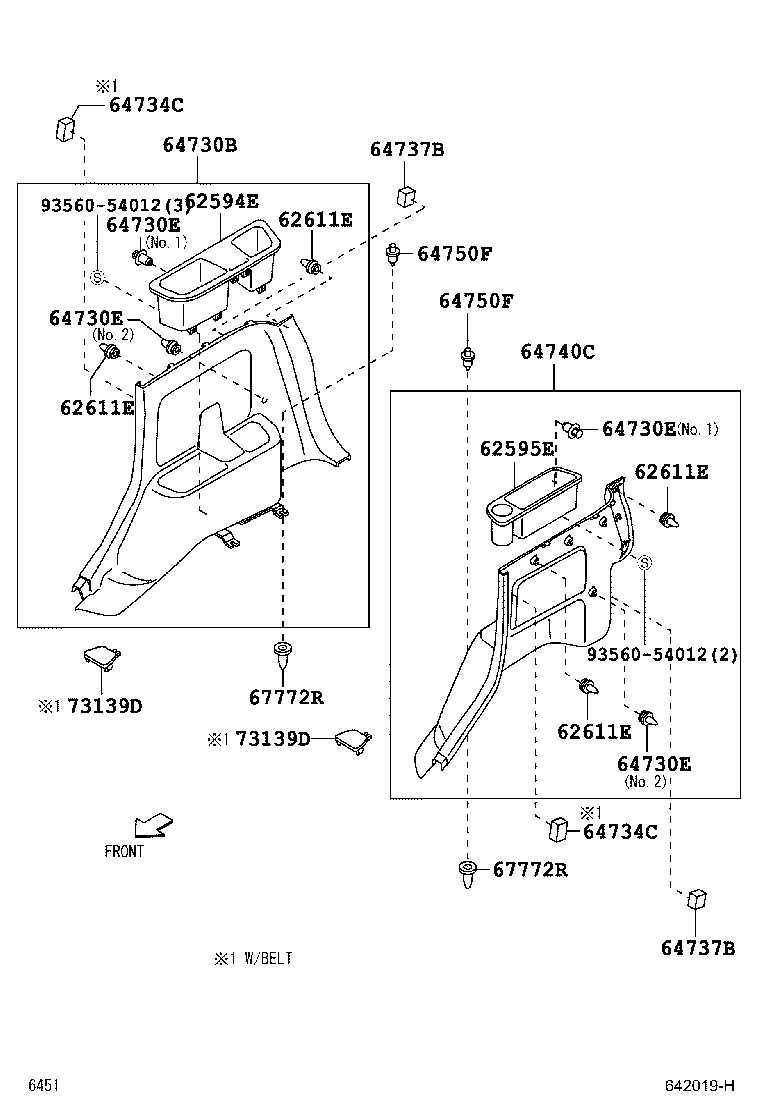 62217-B2020 CLIP (FOR ROOF SIDE, INNER UPPER GARNISH) product image
