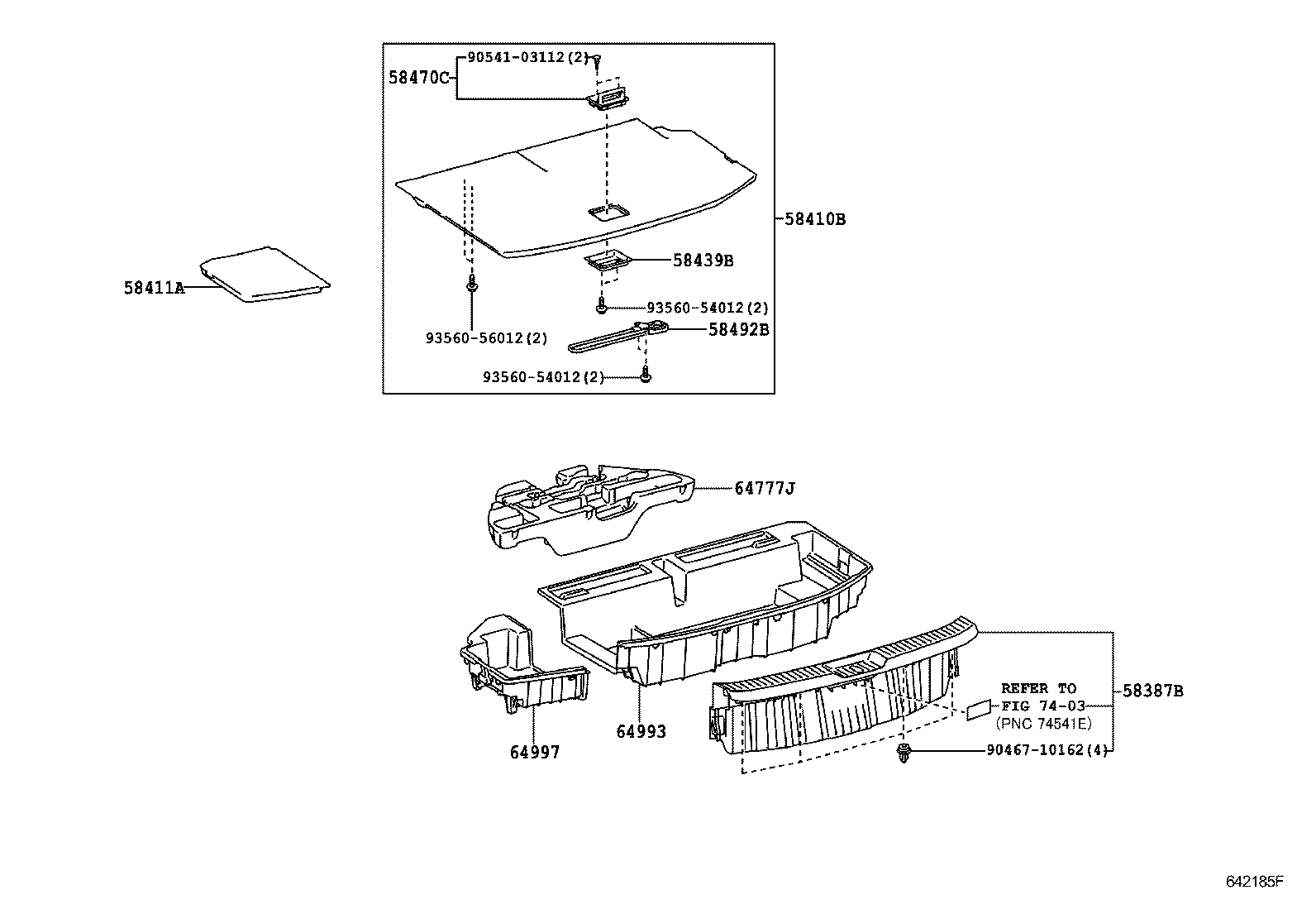 64367-72010 SUSPENDER, PACKAGE TRAY TRIM product image