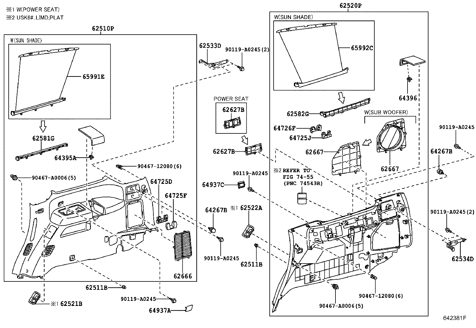 62170-0C140 AIR BAG ASSY, CURTAIN SHIELD, RH product image