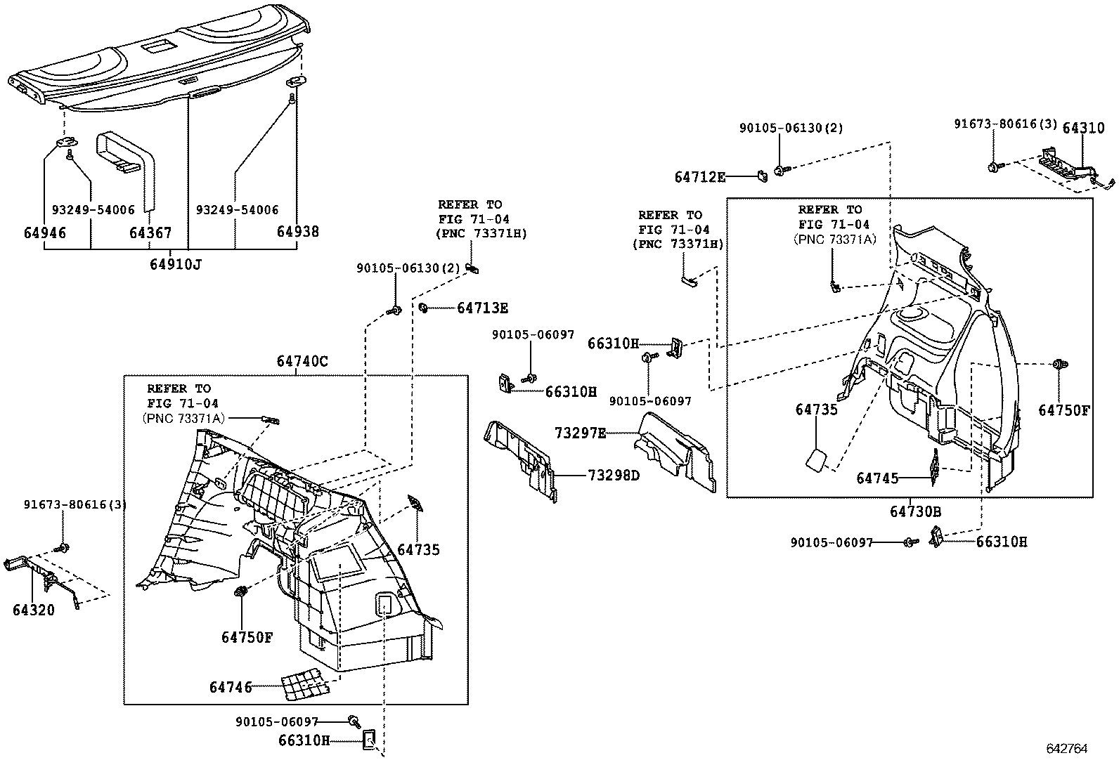 64367-72010 SUSPENDER, PACKAGE TRAY TRIM product image