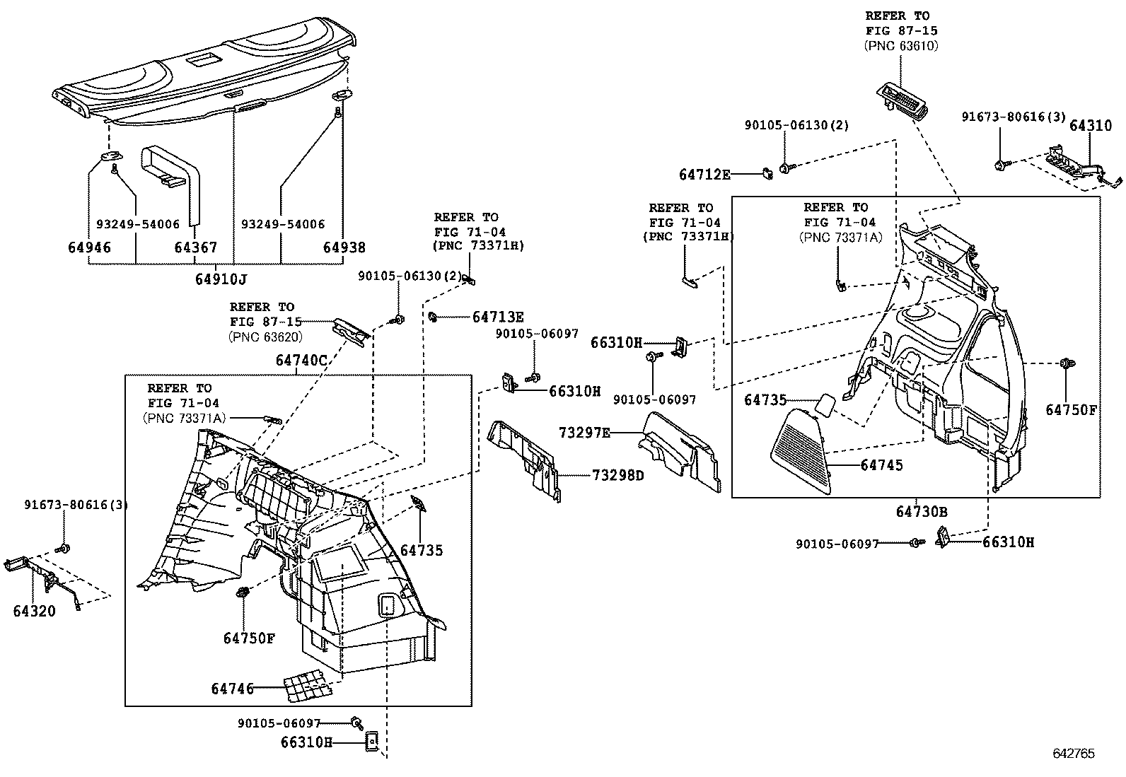 64367-72010 SUSPENDER, PACKAGE TRAY TRIM product image