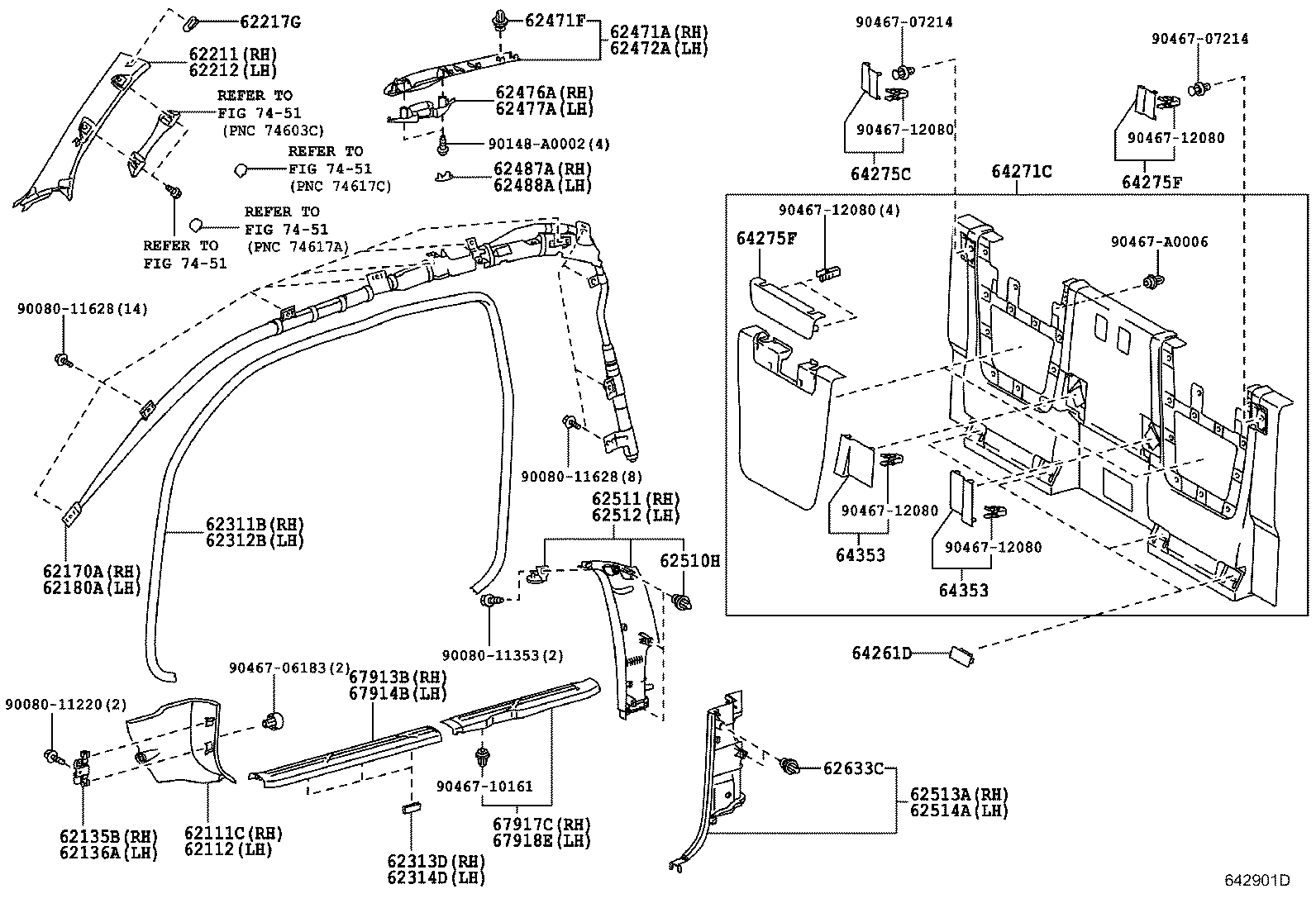 62170-04040 AIR BAG ASSY, CURTAIN SHIELD, RH product image