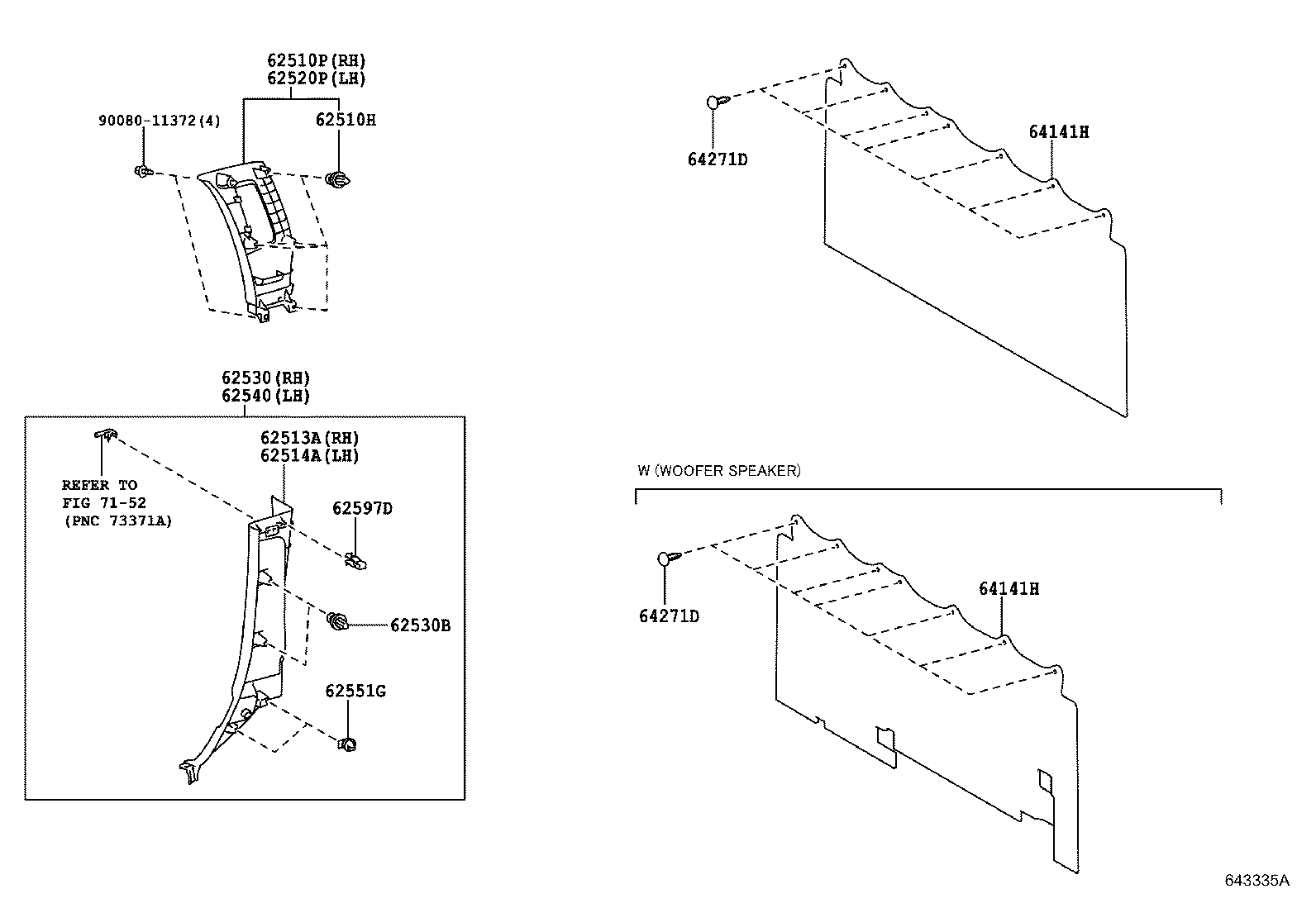 62170-0C090 AIR BAG ASSY, CURTAIN SHIELD, RH product image