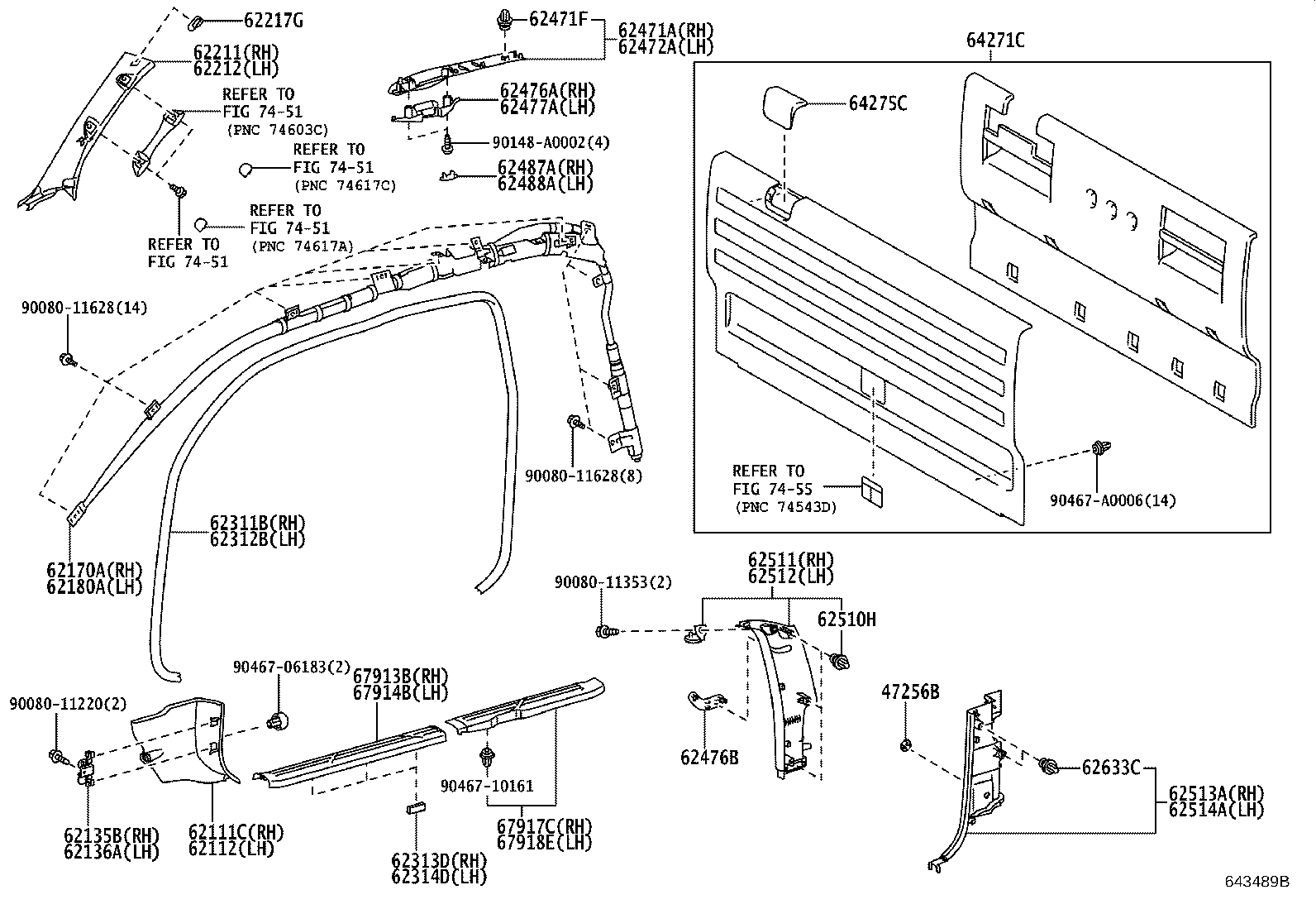 62170-04040 AIR BAG ASSY, CURTAIN SHIELD, RH product image
