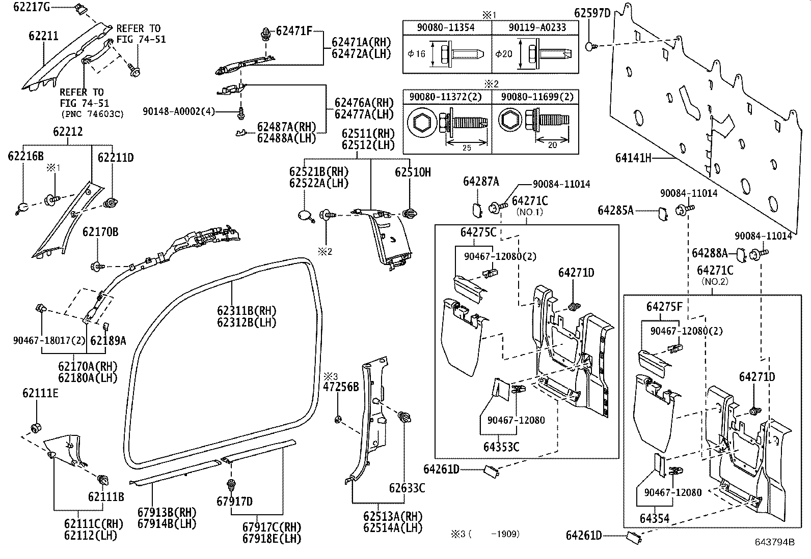 62170-04040 AIR BAG ASSY, CURTAIN SHIELD, RH product image