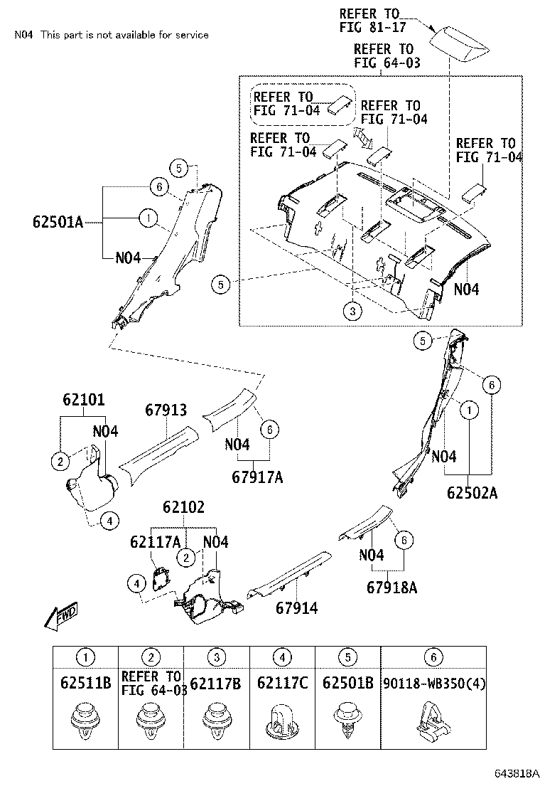 62170-WB003 AIR BAG ASSY, CURTAIN SHIELD, RH product image