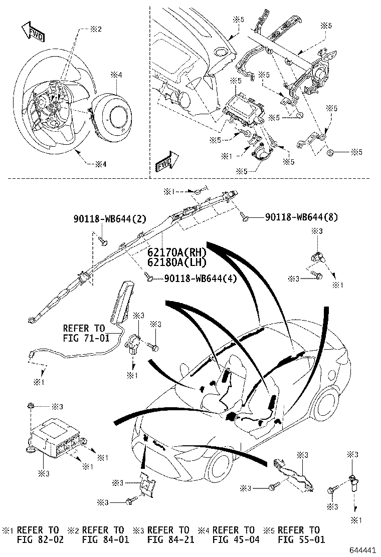 62170-WB003 AIR BAG ASSY, CURTAIN SHIELD, RH product image