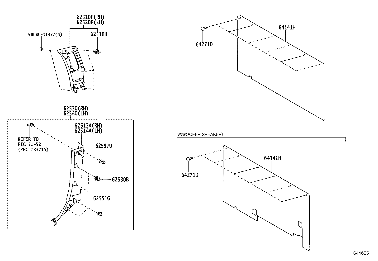 62170-0C090 AIR BAG ASSY, CURTAIN SHIELD, RH product image