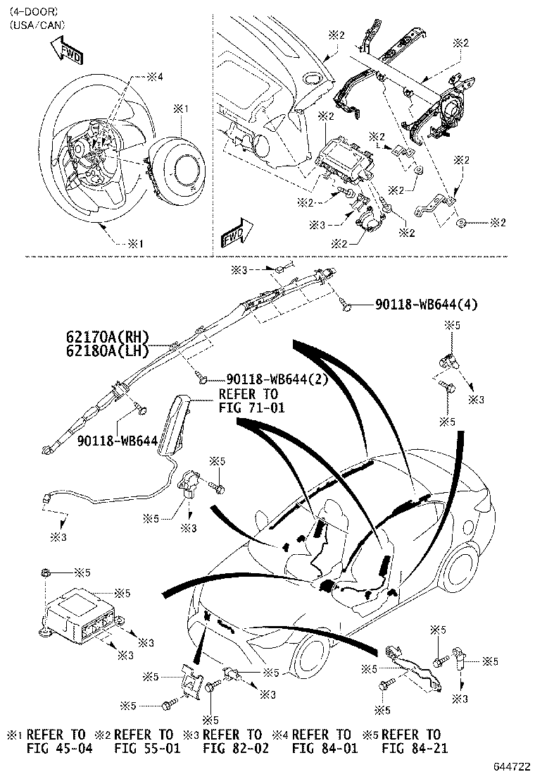 62170-WB003 AIR BAG ASSY, CURTAIN SHIELD, RH product image