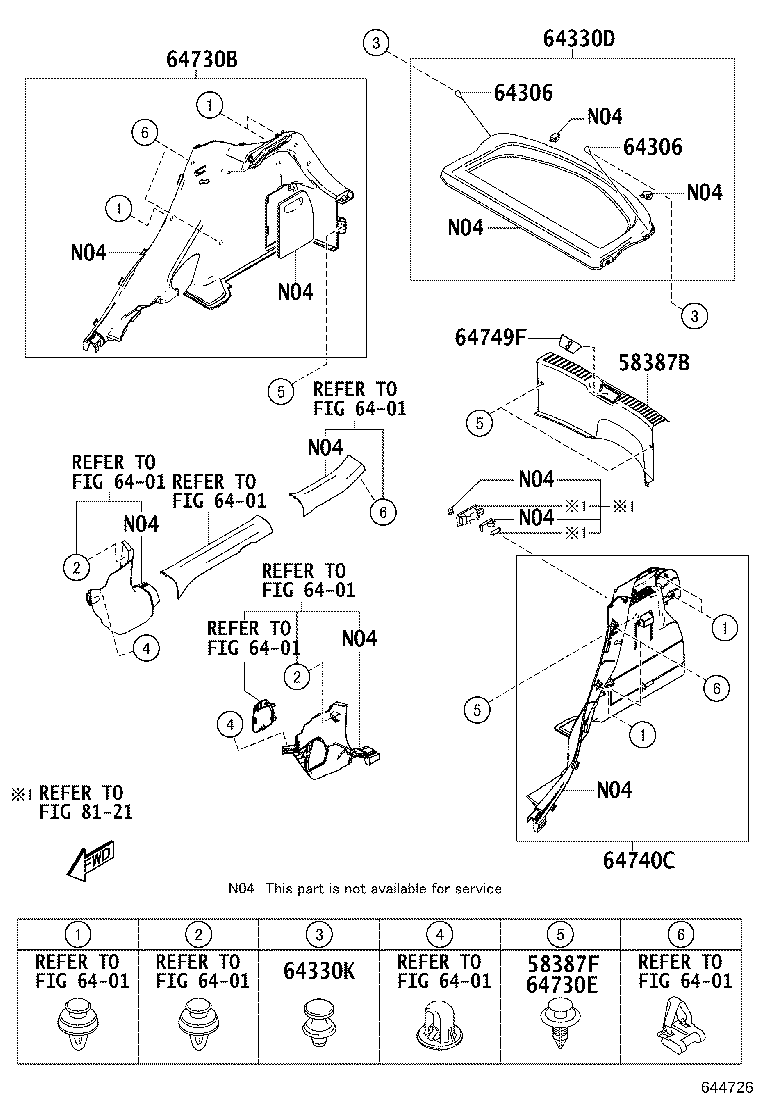 90118-WB353 CLIP, REAR FLOOR FINISH PLATE product image