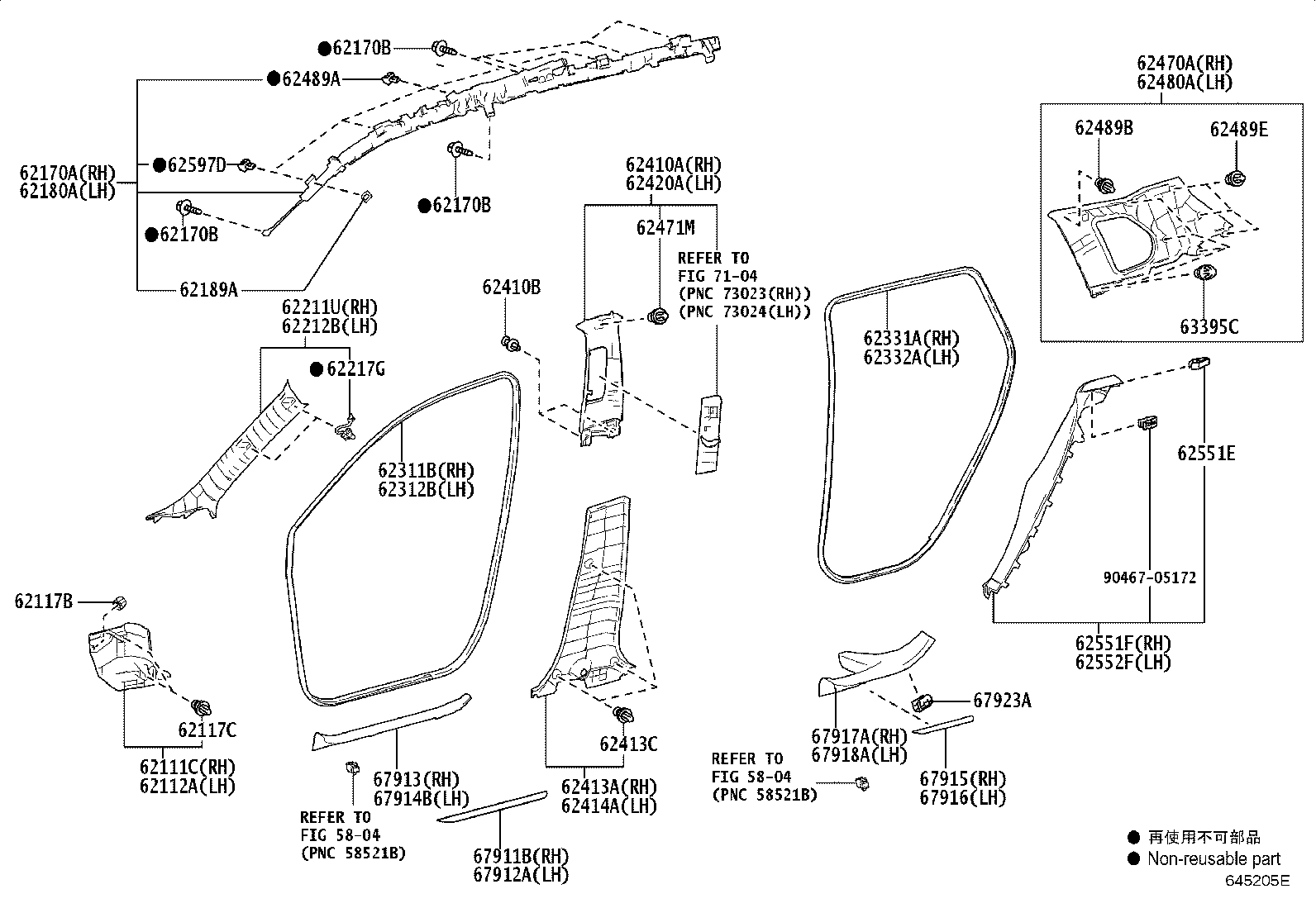 62170-0A080 AIR BAG ASSY, CURTAIN SHIELD, RH product image