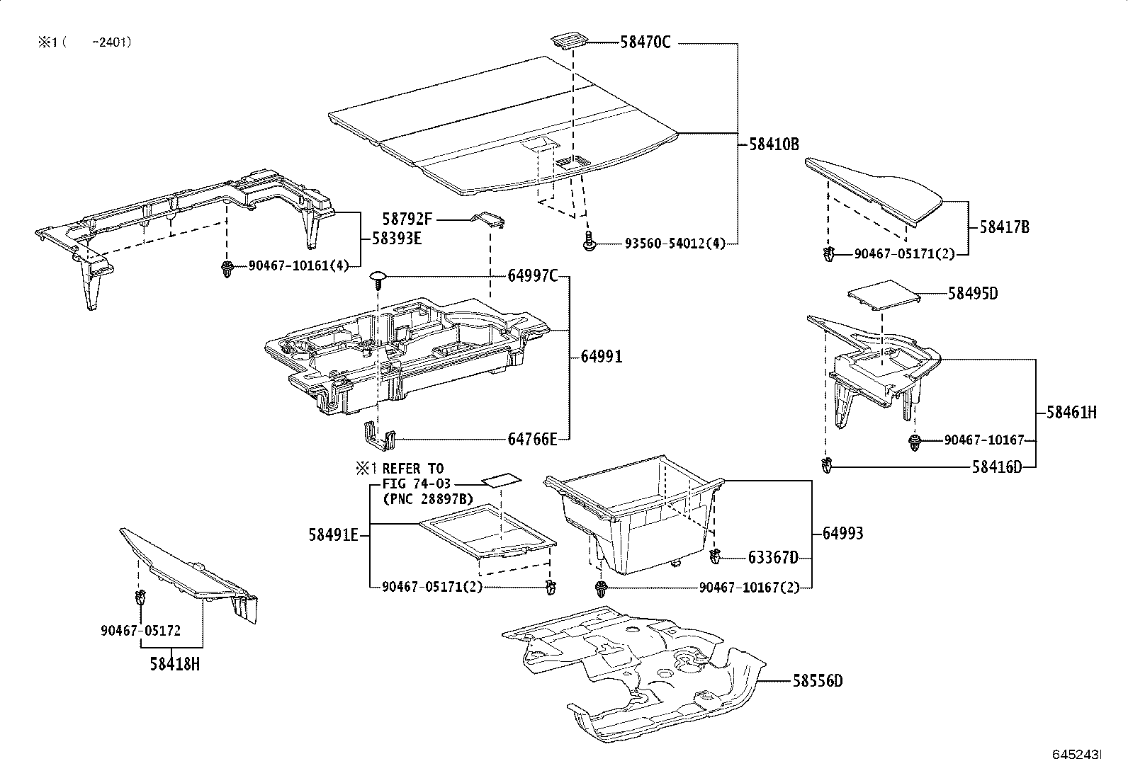 61653-78020 BRACKET, DECK SIDE TRIM, RH product image