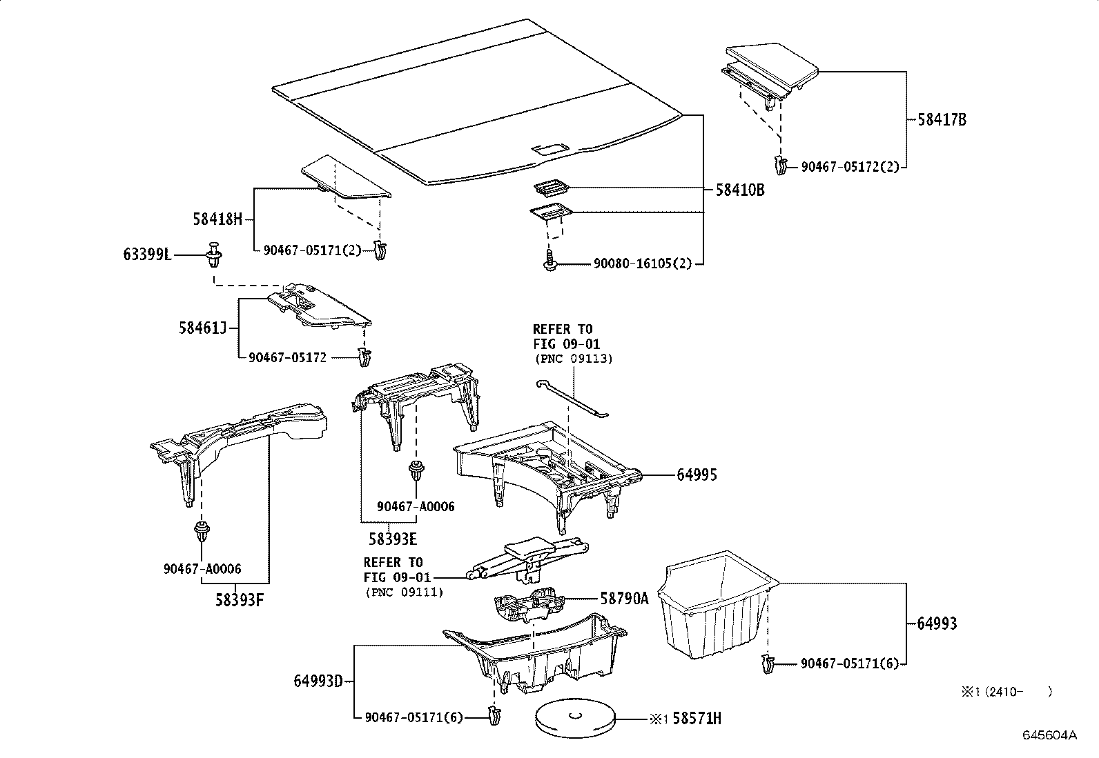 61653-0E050 BRACKET, DECK SIDE TRIM, RH product image
