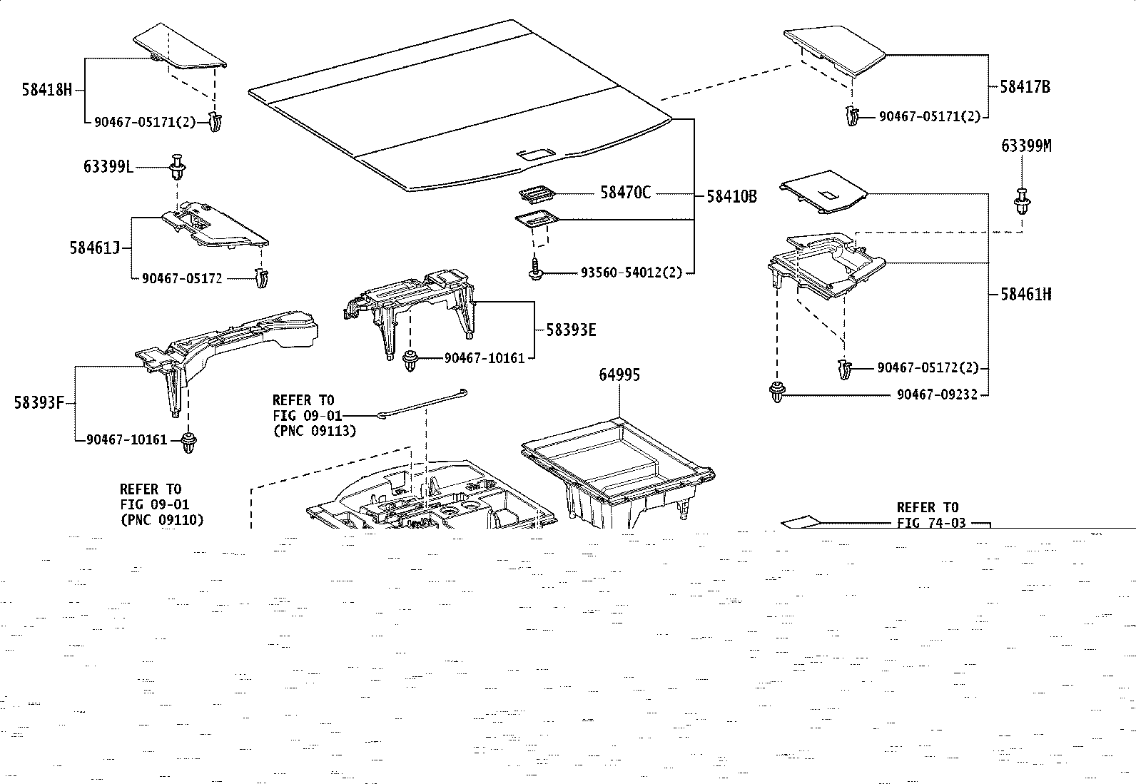 61653-48070 BRACKET, DECK SIDE TRIM, RH product image