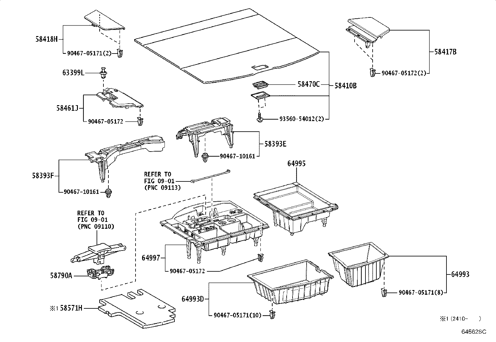 61653-48070 BRACKET, DECK SIDE TRIM, RH product image