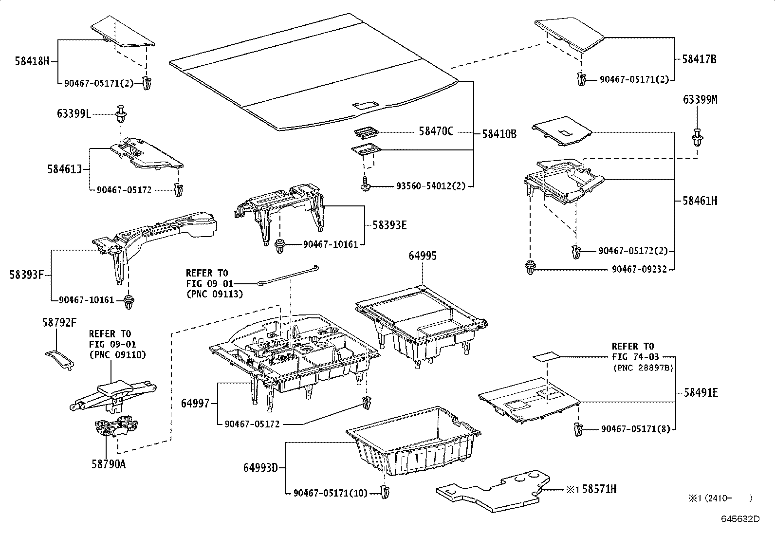 61653-48070 BRACKET, DECK SIDE TRIM, RH product image