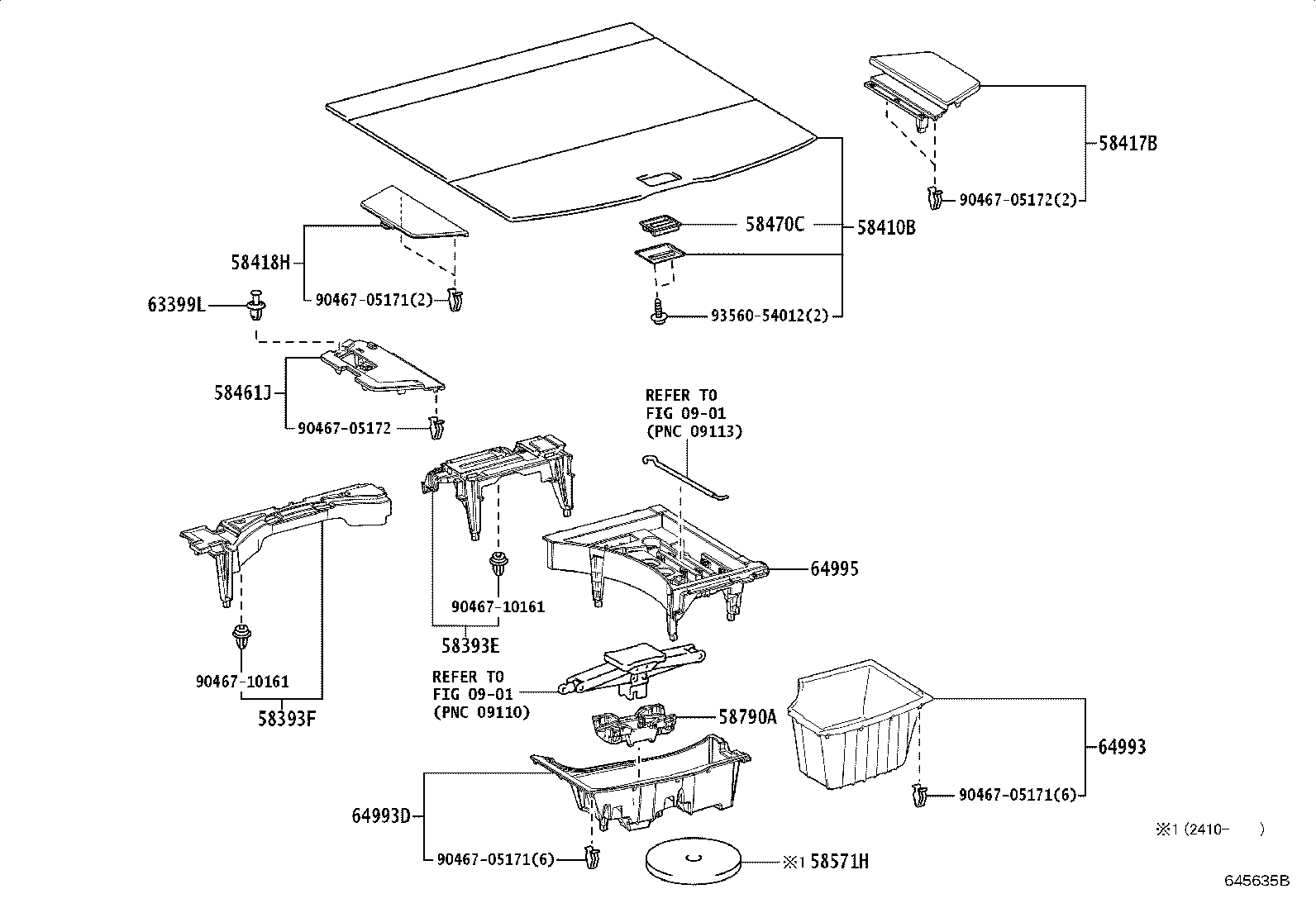 61653-48070 BRACKET, DECK SIDE TRIM, RH product image