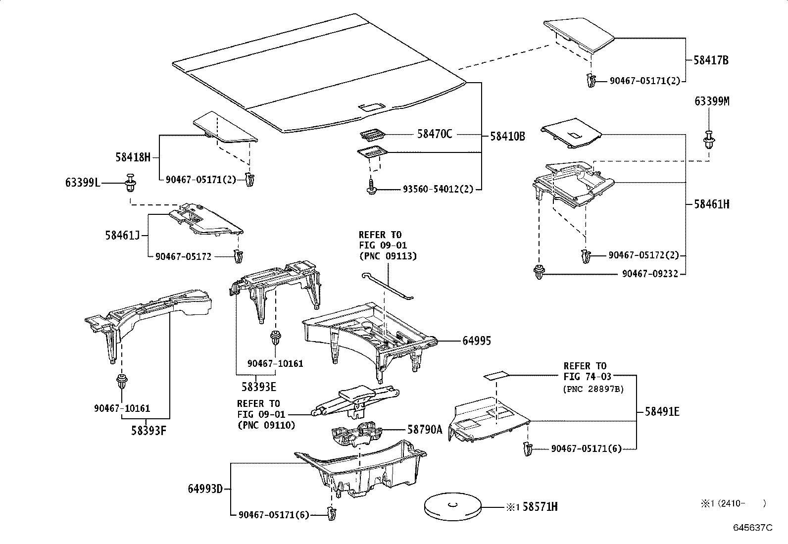 61653-48070 BRACKET, DECK SIDE TRIM, RH product image