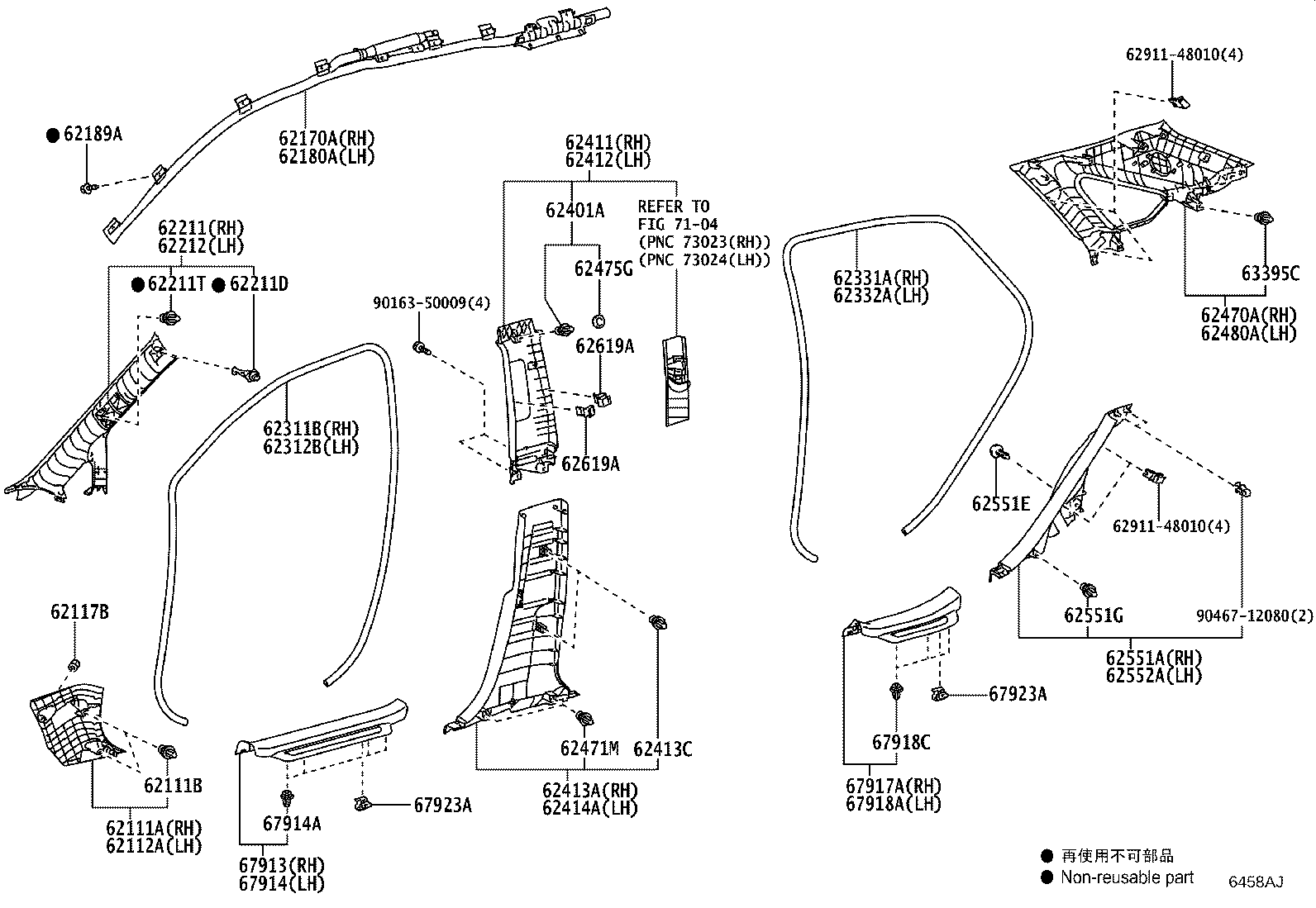 62170-48060 AIR BAG ASSY, CURTAIN SHIELD, RH product image