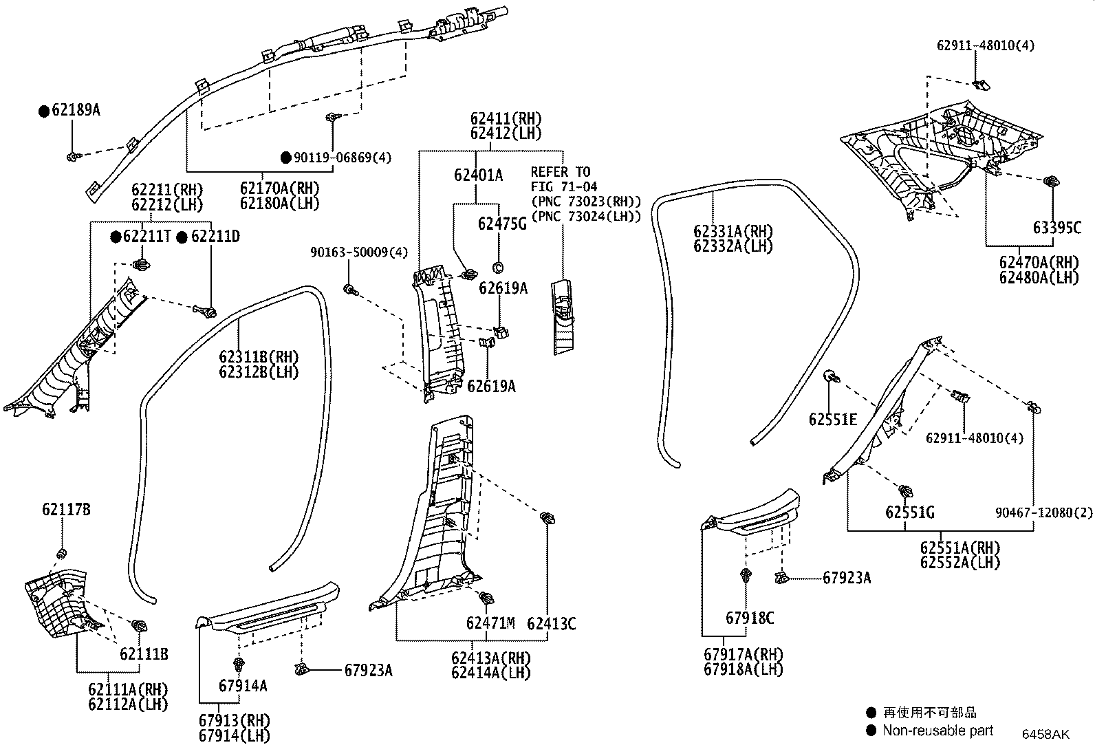 62170-48060 AIR BAG ASSY, CURTAIN SHIELD, RH product image