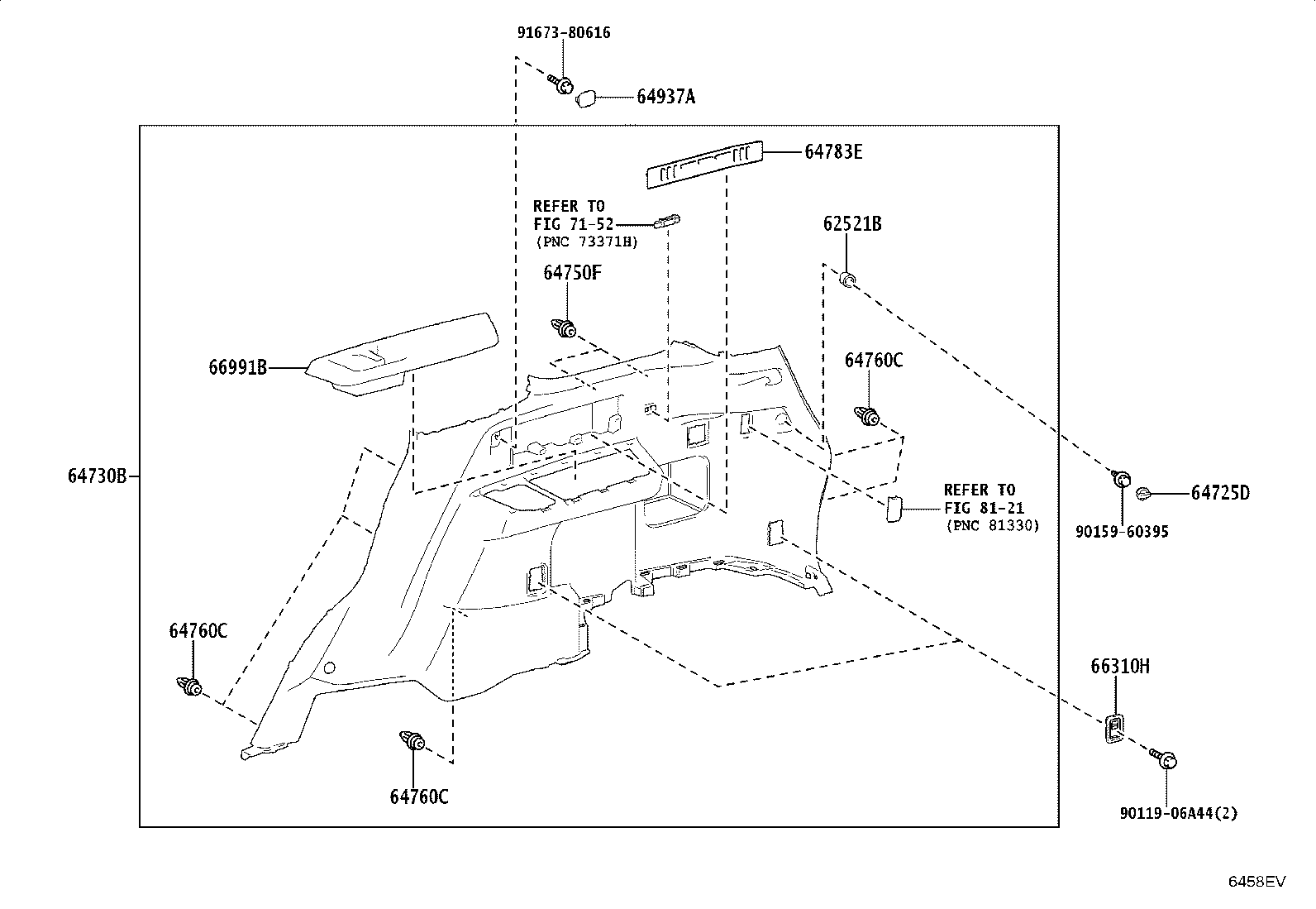 62170-35060 AIR BAG ASSY, CURTAIN SHIELD, RH product image