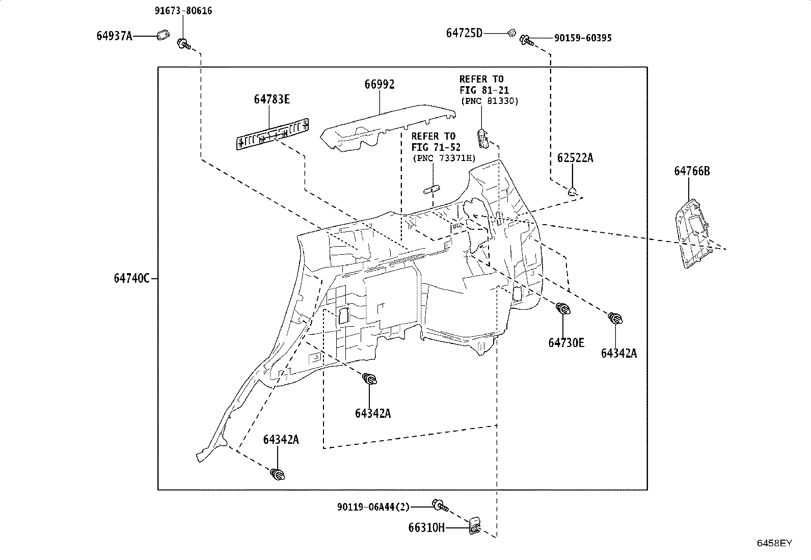 62170-35060 AIR BAG ASSY, CURTAIN SHIELD, RH product image