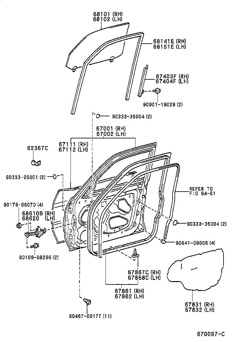 67001-60432 PANEL SUB-ASSY, FRONT DOOR, RH product image